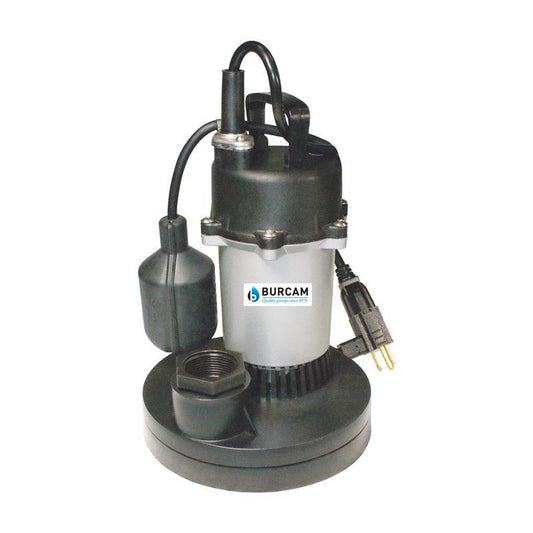 Burcam 1/2 HP 3,200 gph Thermoplastic Tethered Float AC Submersible Sump Pump