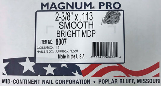 Magnum Pro 2-3/8 in. Angled Coil Bright Nails 15 deg 3000 pk