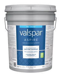 Valspar Aspire Paint Acrylic Interior Flat Medium Base 5 Gl 0 Voc