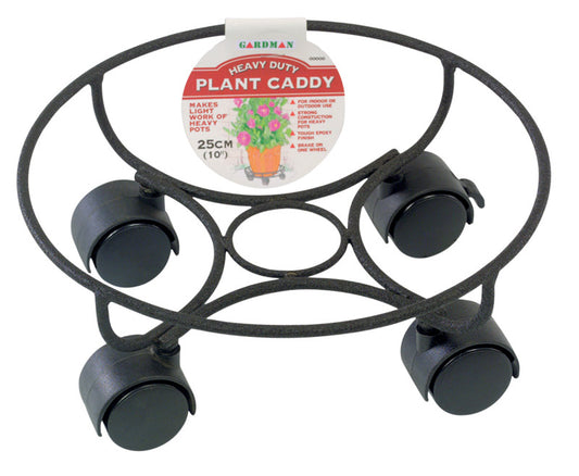 Gardman 4.5 in. H X 10 in. W Metal Planter Caddie Black