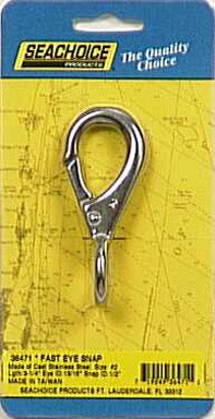 Seachoice Fast Eye Snap Hook Stainless Steel 13/16 In., 3-1/4 In. L