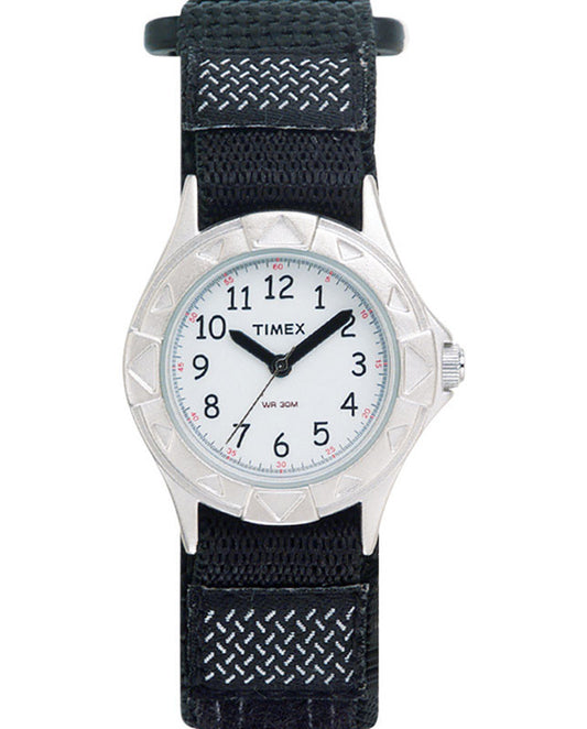 Timex Child's Round Black Analog Watch Nylon Water Resistant