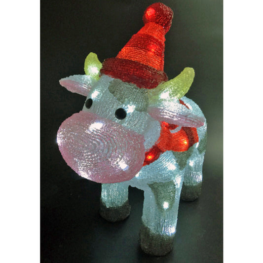 Celebrations  LED Cow  Christmas Decoration  Multicolored  Acrylic  1 pk