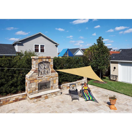 Coolaroo Ready-To-Hang Polyethylene Triangle Shade Sail Canopy 142 in.   W X 142 in.   L