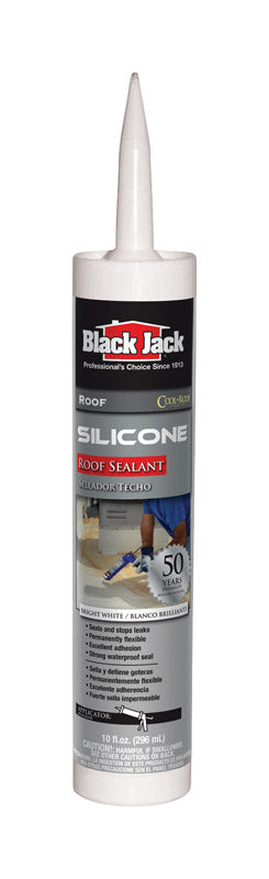 Black Jack Eterna-Kote Gloss Bright White Silicone Roof Sealant 10 oz. (Pack of 12)