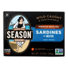 Season Brand Sardines - Brisling - Lightly Smoked - in Water - 3.75 oz - case of 12