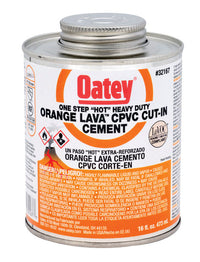 Oatey Lava Hot Orange Cut-In Cement For CPVC 16 oz