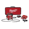 Milwaukee Metal Red 2-Speed Cordless Electric Grease Gun Kit 48 L in. Hose 18V 10,000 PSI