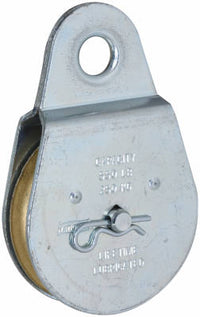Fixed Eye Steel Pulley, Zinc Finish, 2.5-In.