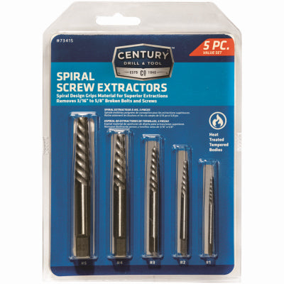 Spiral Screw Extractor Set, 5-Pc.