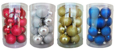 Shatterproof Ornaments, Silver & Gold Glitter Assortment,  3.15-In. (Pack of 10)