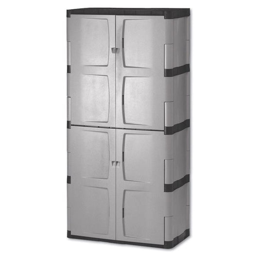 Rubbermaid FG708300MICHR 72" Mica & Charcoal Full Double Door Cabinet