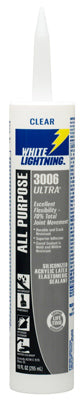 White Lightning 3006 Ultra Clear Siliconized Acrylic Latex Sealant 10 oz. (Pack of 12)