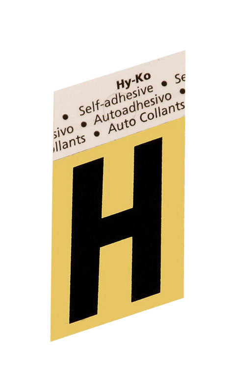 Hy-Ko 1-1/2 in. Black Aluminum Letter H Self-Adhesive 1 pc. (Pack of 10)