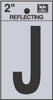 Hy-Ko 2 in. Reflective Black Vinyl Letter J Self-Adhesive 1 pc. (Pack of 10)