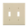 Leviton Light Almond 2 gang Thermoplastic Nylon Toggle Wall Plate 1 pk