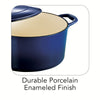 5.5 Qt Enameled Cast-Iron Series 1000 Covered Round Dutch Oven - Gradated Cobalt