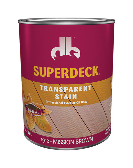 Superdeck Transparent Satin Mission Brown Penetrating Oil Deck Stain 1 Qt.