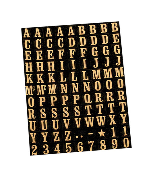 Hy-Ko 3/8 in. Gold Vinyl Letters and Numbers 0-9, A-Z Self-Adhesive 1 pk (Pack of 10)