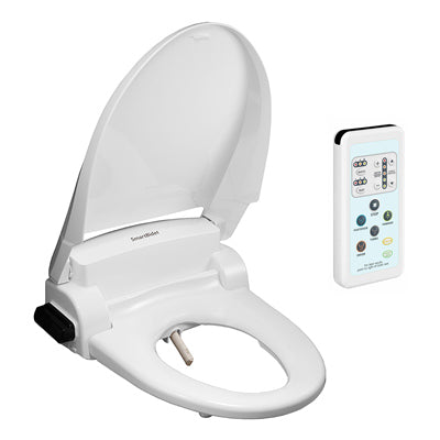 SmartBidet Electric Bidet Toilet Seat with Remote, Elongated, White