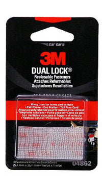 Dual Lock Reclosable Fasteners, Clear, 1 x 1-In. (Pack of 6)