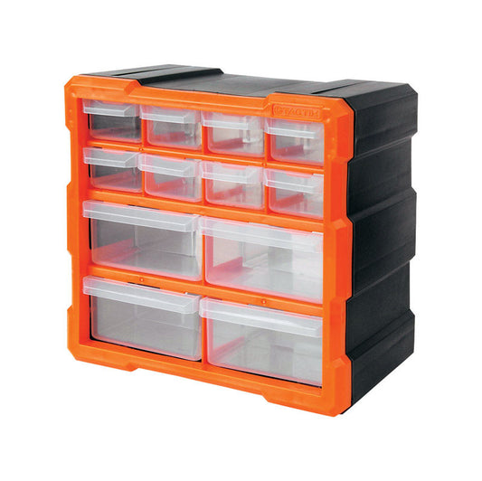 Tactix 6-1/4 in. W X 10-1/2 in. H Storage Bin Plastic 12 compartments Orange