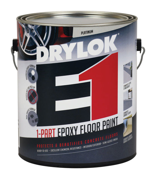 Drylok E1 Semi-Gloss Platinum Epoxy Floor Paint 1 gal. (Pack of 2)