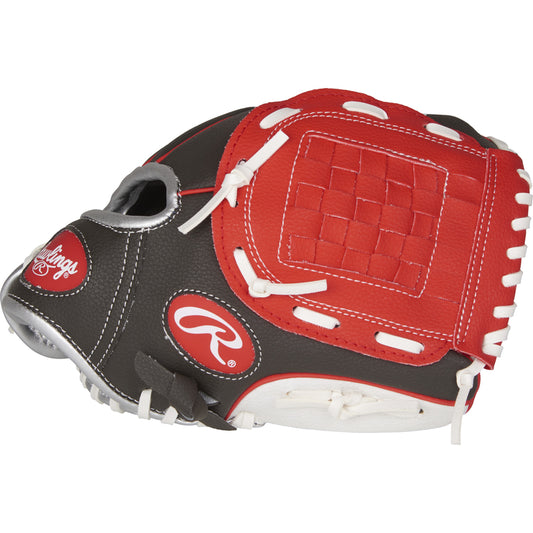Rawlings Players Series Black/Red Vinyl Right-handed Baseball Glove 10 in. 1 pk