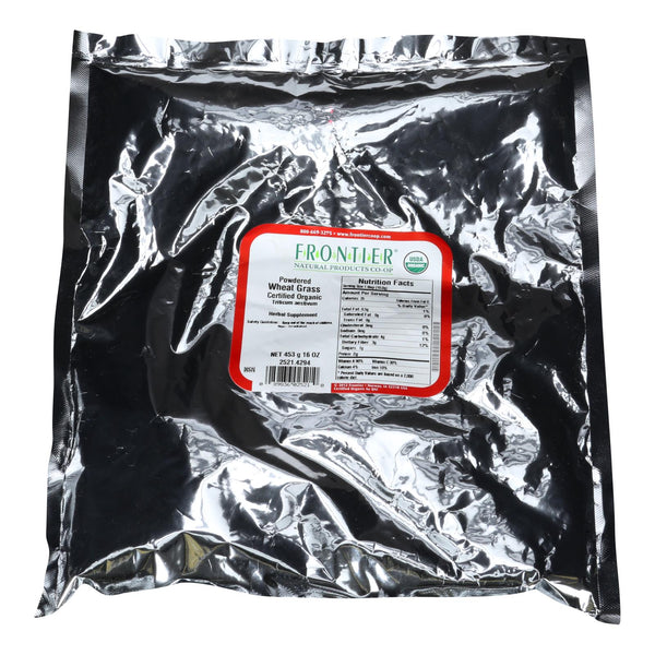 Pasto de trigo en polvo de Frontier Herb, orgánico, a granel, 1 lb