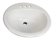 Lincoln Products 020455 19" Round White Drop In Lavatory Sink