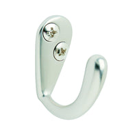 Amerock  1-11/16 in. L Silver  Zinc  Small  Single Prong  Hook  1 pk