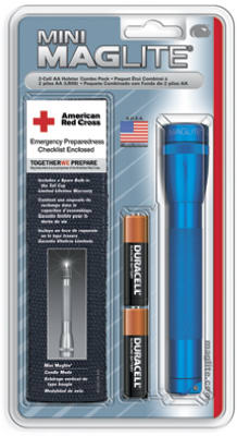 Maglite Mini 14 lm Blue Incandescent Flashlight/Holster Combo Pack AA Battery