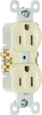 Standard Duplex Outlet, Ivory, 2-Pole, 3-Wire Grounding, 15-Amp., 125-Volt (Pack of 10)