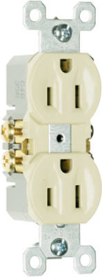 Standard Duplex Outlet, Ivory, 2-Pole, 3-Wire Grounding, 15-Amp., 125-Volt (Pack of 10)