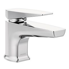 Chrome one-handle low arc low profile bathroom faucet