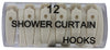 J & M Home Fashions White Plastic Shower Curtain Rings 12 pk