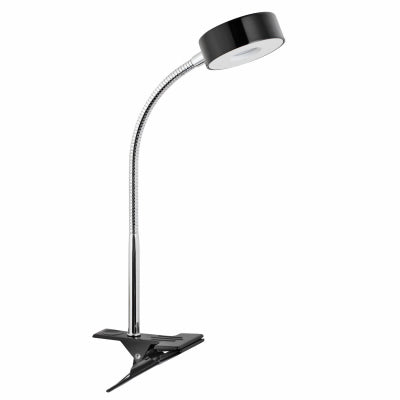 LED Clip Lamp, Black, 5-Watt