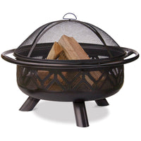 UniFlame  Geometric  Wood  Fire Pit  25 in. H x 30 in. W x 30 in. D Metal