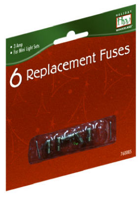 Replacement Fuse, For Mini Christmas Light Set, 3-Amp, 6-Pk.