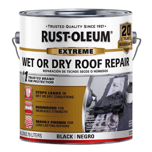 Rust-Oleum Extreme Black Asphalt Wet/Dry Surface Roof Cement 1 gal (Pack of 2)