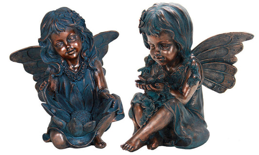 Exhart Resin Copper 10.43 in. Fairy Garden Statue (Pack of 2)