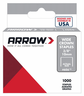 Arrow Fastener Gray 25 ga. Galvanized Steel 3/8 W in. Wide Crown Standard Staples 3/8 L in.