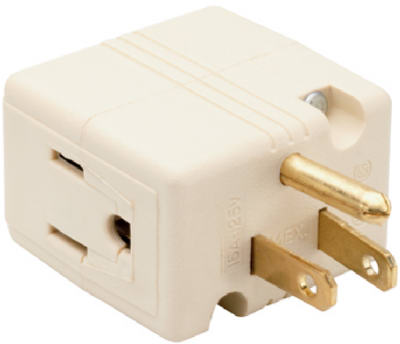 Triple Cube Adapter, Grounded, Ivory, 15-Amp, 125-Volt