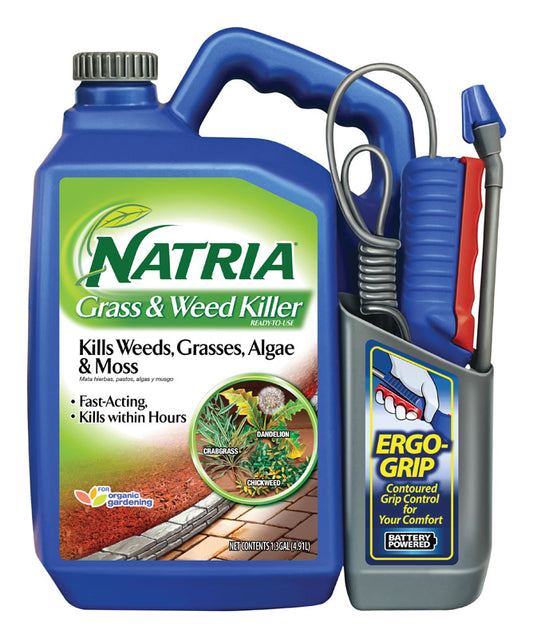 Natria  Organic Grass and Weed Killer  RTU Liquid  1.3 gal.
