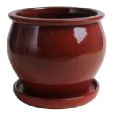 Jardinera de estudio, cerámica roja, 11 pulgadas.