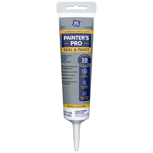 GE Painters Pro Clear Siliconized Acrylic Latex Sealant and Adhesive 5.5 oz