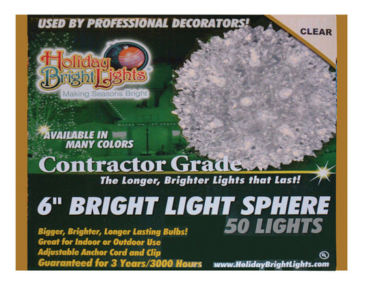 Holiday Bright Lights  Contractor  Incandescent  Sphere Light  Clear  12 ft. 50 lights