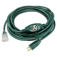 25-Ft. 14/3 SJTW Green Outdoor Extension Cord