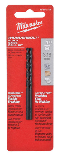 Milwaukee  THUNDERBOLT  1/8 in.  x 2-3/4 in. L Black Oxide  Drill Bit Set  2 pc.