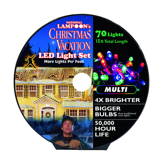 National Lampoon's LED Micro/5mm Multicolored 70 ct String Christmas Lights 11.69 ft.